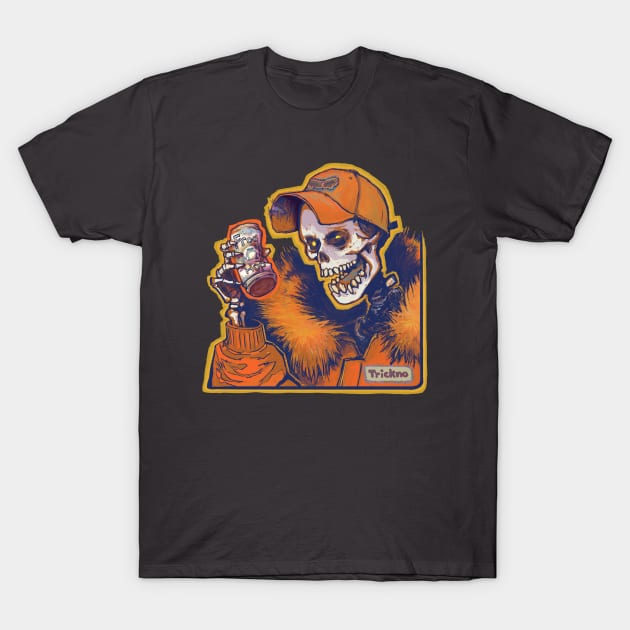 Skeleton Cheers Fire T-Shirt by Tricknologic